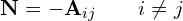 \[\mathbf{N}=-\mathbf{A}_{ij} \qquad i \ne j\]