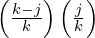 \left ( \frac{k-j}{k}  \right )  \left ( \frac{j}{k} \right )